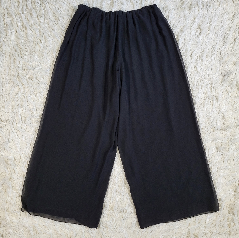 Alex Evenings Plus Straight Leg Pant with Georgette Split Leg Overlay Size 2X - Picture 13 of 15